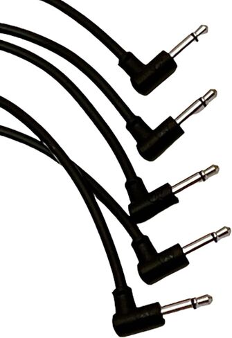 Luigis Modular M-PAR Right Angled Eurorack Patch Cables - Package of 5 Black Cables, 4" (10 cm) in Saudi Arabia
