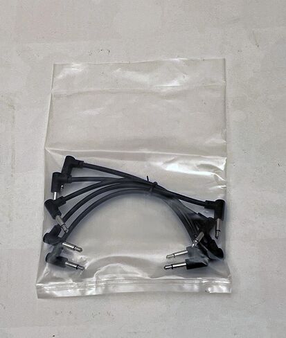 Luigis Modular M-PAR Right Angled Eurorack Patch Cables - Package of 5 Black Cables, 4" (10 cm) in Saudi Arabia
