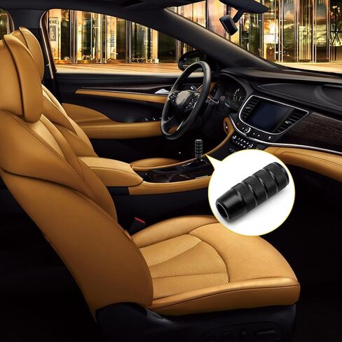 UGSHY 1 PC Car Gear Stick Shift Knob, 1.41" x 3.7" Knurled Stripe Anti-Slip Easy Grip Alloy Gear Shift Lever with 3 Thread Adapters M8 M10 M12, Universal Manual Automatic Transmission Vehicle (Black) in Saudi Arabia