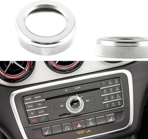 Xotic Tech Blue Alloy Aluminum Stereo Volume Audio Control Knob Switch Button Decoration Ring Cover Trim Compatible with Mercedes A B C E CLA GLA GLK ML GL Class in Saudi Arabia