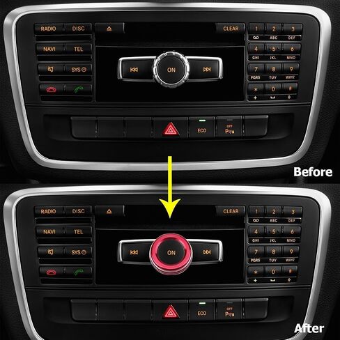 Xotic Tech Blue Alloy Aluminum Stereo Volume Audio Control Knob Switch Button Decoration Ring Cover Trim Compatible with Mercedes A B C E CLA GLA GLK ML GL Class in Saudi Arabia