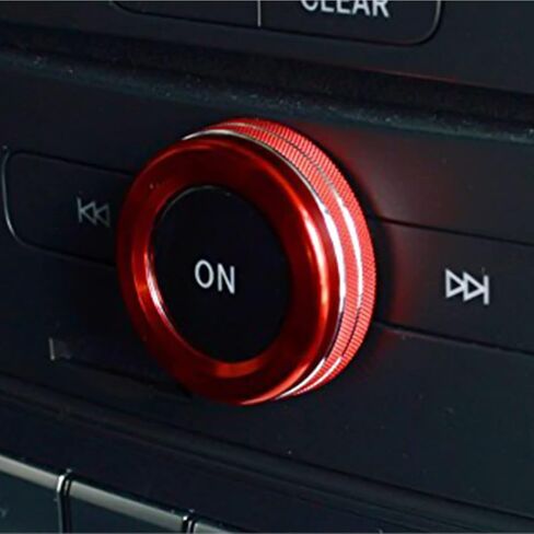 Xotic Tech Blue Alloy Aluminum Stereo Volume Audio Control Knob Switch Button Decoration Ring Cover Trim Compatible with Mercedes A B C E CLA GLA GLK ML GL Class in Saudi Arabia