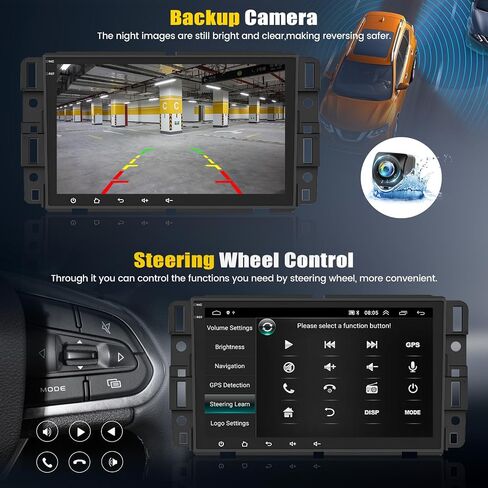 ستيريو سيارة Android 13 لسيارة جي إم سي سييرا يوكون شيفروليه بويك تشيفي سيلفرادو مع Apple CarPlay اللاسلكي Android Auto، راديو سيارة بشاشة لمس 8 بوصة مع نظام تحديد المواقع العالمي، واي فاي، بلوتوث FM/RDS، HiFi + كاميرا احتياطية in Saudi Arabia