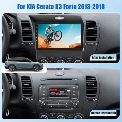 راديو CAMECHO لسيارة KIA Cerato K3 Forte 2013-2018، ستيريو سيارة Android 13 مع Carplay لاسلكي وAndroid Auto، 2+32G 9 بوصة راديو سيارة بشاشة تعمل باللمس مع بلوتوث، FM/RDS، DSP، GPS، WiFi، كاميرا احتياطية in Saudi Arabia