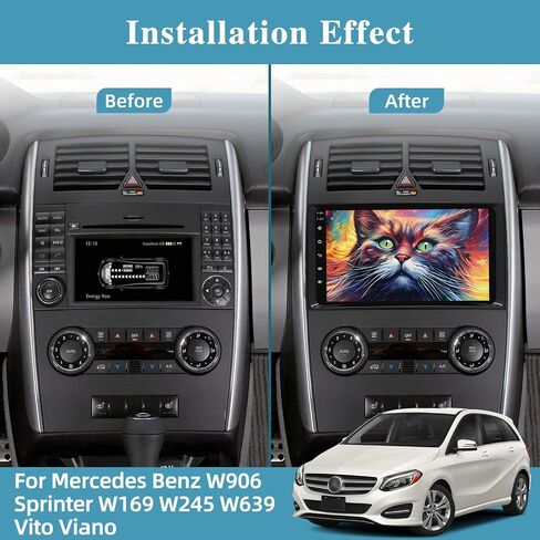 [2+64G] Android Car Radio for Mercedes Benz W906 Sprinter W169 W245 W639 Vito Viano - Wireless Carplay and Android Auto - 9 Inch Touch Screen Car Stereo with WiFi/GPS + AHD Backup Camera in Saudi Arabia