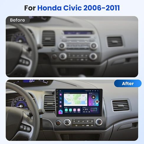 Android Car Stereo for Honda Civic 2006-2011,Wireless CarPlay Android Auto Car Radio,10.1 Inch Touch Screen Head Unit WiFi GPS Navigation FM RDS Hi-Fi Bluetooth SWC Backup Camera Mic in Saudi Arabia