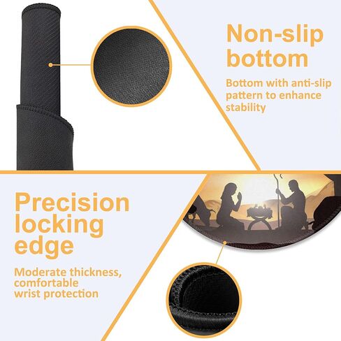 Round Desk Mat, 8.8" Romantic Hearts Round Gaming Mouse Pad, 8.8" Hand Drawn Grunge Hearts Mouse Pad with Non-Slip Base and Stitched Edge, Round Computer Keyboard Mouse Mat for Home Office Work in Kuwait