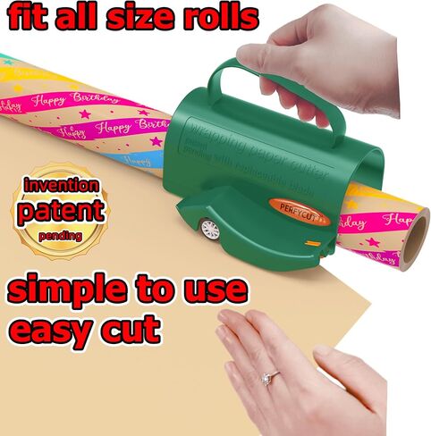 PERFYCUT Wrapping Paper Roll Cutter Tool with 3 pcs Replaceable Blade Kit Gift Wrapping Paper Cutter for Christmas and Birthday Wrapping Paper Gift Wrap Cutter Holder Tube Slicing Trimming. in Saudi Arabia