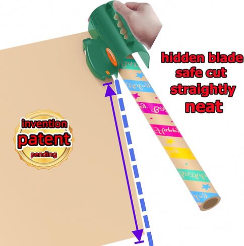 PERFYCUT Wrapping Paper Roll Cutter Tool with 3 pcs Replaceable Blade Kit Gift Wrapping Paper Cutter for Christmas and Birthday Wrapping Paper Gift Wrap Cutter Holder Tube Slicing Trimming. in Saudi Arabia