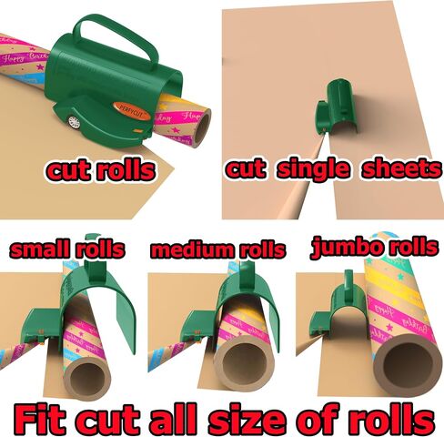 PERFYCUT Wrapping Paper Roll Cutter Tool with 3 pcs Replaceable Blade Kit Gift Wrapping Paper Cutter for Christmas and Birthday Wrapping Paper Gift Wrap Cutter Holder Tube Slicing Trimming. in Saudi Arabia