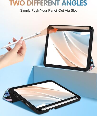 حافظة عصرية ممتعة لجهاز iPad Mini الجيل السادس مقاس 8.3 بوصة 2021 أغطية ذكية لطيفة على شكل شخصية كرتونية Girly Kawaii للفتيات والأطفال والأولاد والمراهقين تصميم جمالي حامل ثلاثي الطي لجهاز i Pad Mini 6، BlackStit in Saudi Arabia
