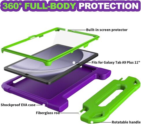 YIHE Kids Case for Samsung Galaxy Tab A11 Plus/A9+ 11" Tablet, Cyan&Pink in Saudi Arabia