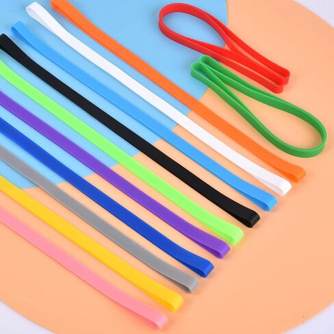 Large Rubber Bands - Big Rubber Bands, Approximately 140 Pack Rubber Bands Per Bag, Long Rubber Bands, Assorted Colors, Elastics Bands,7"x 1/8'' in Saudi Arabia