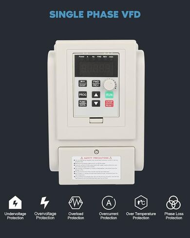 0.75 كيلو وات 1 حصان VFD عاكس تيار متردد 220 فولت 5 أمبير محرك تردد متغير مرحلة واحدة إلى محول 3 مراحل للتحكم في سرعة محرك المغزل (إدخال مرحلة واحدة وإخراج 3 مراحل) in Saudi Arabia