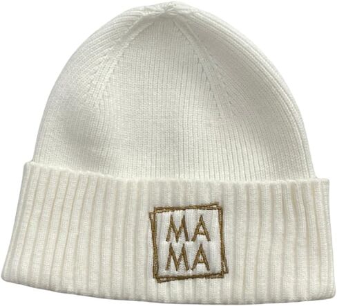 Mama - Square Logo Winter Warm Embroidered Knit Beanie Cap for Women/Mom in Saudi Arabia