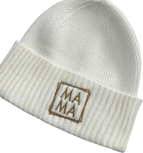 Mama - Square Logo Winter Warm Embroidered Knit Beanie Cap for Women/Mom in Saudi Arabia