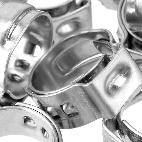 150 PCS 1/2 Inch PEX Crimp Rings, 304 Stainless Steel PEX Fittings Clamps, Poly Pipe Pinch Clamps Single Ear Hose Clamps for PEX Tubing Pipe Fitting Connections in Saudi Arabia