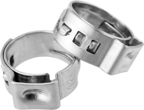 150 PCS 1/2 Inch PEX Crimp Rings, 304 Stainless Steel PEX Fittings Clamps, Poly Pipe Pinch Clamps Single Ear Hose Clamps for PEX Tubing Pipe Fitting Connections in Saudi Arabia