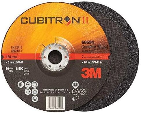 3M Depressed Center Grinding Wheel - Type 27 Premium Metal Grinding Wheel - Quick Change Threaded Hub - For Angle Grinders - 7' x .25' x 5/8-11 Thread - 64319 in Saudi Arabia