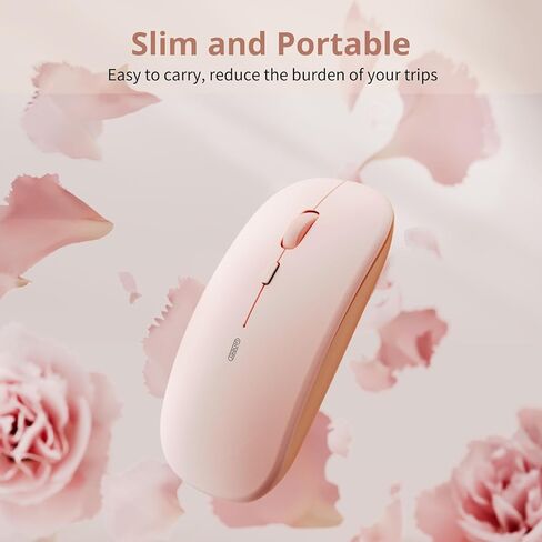 Wireless Bluetooth Mouse,Rechargeable Mouse(BT5.2 & 3.0) with Silent Click, 3-Level DPI Portable Mouse for Laptop, Computer(Black) in Kuwait