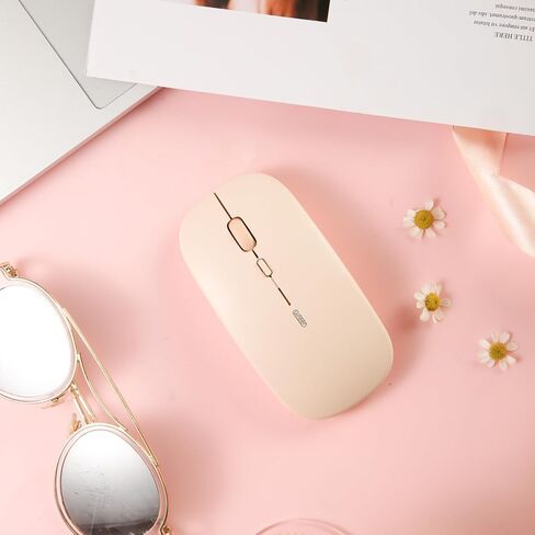 Wireless Bluetooth Mouse,Rechargeable Mouse(BT5.2 & 3.0) with Silent Click, 3-Level DPI Portable Mouse for Laptop, Computer(Black) in Kuwait