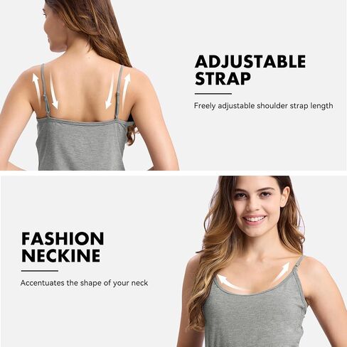 BAMBOO COOL Women's Camisoles Tanks Top Lingerie Spaghetti Strap Tank Tops and Slim-Fit Cami Undershirts 3 Pack in Saudi Arabia