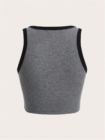 SOLY HUX Women's Letter Graphic Crop Tank Top Sleeveless Round Neck Slim Fit Tops in Kuwait