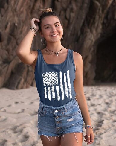 Patriotic Tank Tops Women American Flag Shirt 4th of July Sleeveless Shirts USA Flag Tee Tops in Saudi Arabia