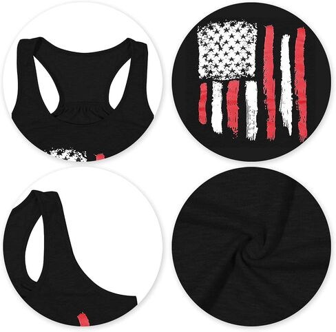 Patriotic Tank Tops Women American Flag Shirt 4th of July Sleeveless Shirts USA Flag Tee Tops in Saudi Arabia