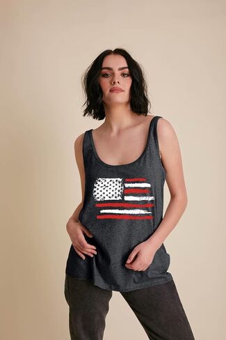 Patriotic Tank Tops Women American Flag Shirt 4th of July Sleeveless Shirts USA Flag Tee Tops in Saudi Arabia