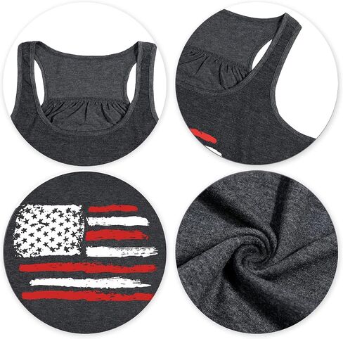 Patriotic Tank Tops Women American Flag Shirt 4th of July Sleeveless Shirts USA Flag Tee Tops in Saudi Arabia