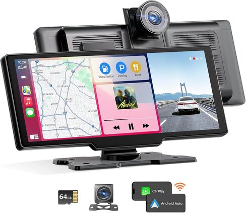 WiFi Wireless Carplay Car Stereo, 4K Dash Cam 1080P Backup Camera for Car, 10.26" HD IPS Screen, Android Auto, ADAS, GPS Navigation Head Unit, Car Radio Receiver P20 in Saudi Arabia