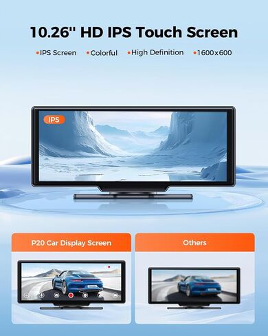 WiFi Wireless Carplay Car Stereo, 4K Dash Cam 1080P Backup Camera for Car, 10.26" HD IPS Screen, Android Auto, ADAS, GPS Navigation Head Unit, Car Radio Receiver P20 in Saudi Arabia