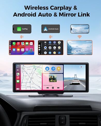 WiFi Wireless Carplay Car Stereo, 4K Dash Cam 1080P Backup Camera for Car, 10.26" HD IPS Screen, Android Auto, ADAS, GPS Navigation Head Unit, Car Radio Receiver P20 in Saudi Arabia