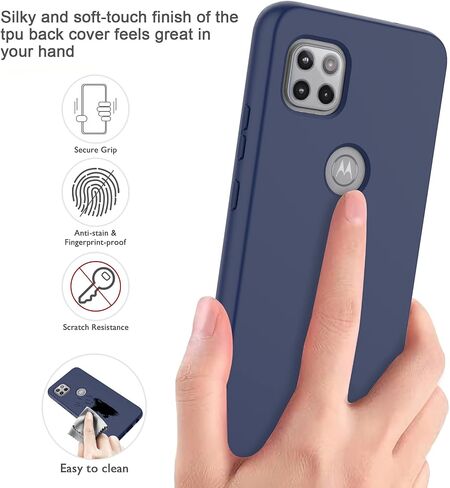 V/A for Motorola One 5G Ace Case with Built-in Screen Protector, Full Body Protection Shockproof Cover Case, [Rugged PC Front Bumper + Soft TPU Back Cover] Armor Protective Phone Case (Black) in Saudi Arabia