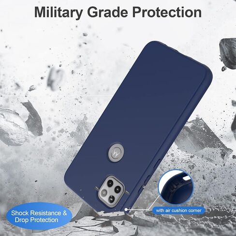 V/A for Motorola One 5G Ace Case with Built-in Screen Protector, Full Body Protection Shockproof Cover Case, [Rugged PC Front Bumper + Soft TPU Back Cover] Armor Protective Phone Case (Black) in Saudi Arabia