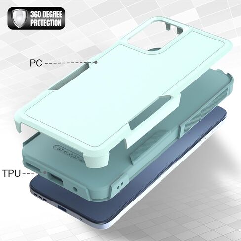 for Moto G Play 2024 Case: Dual Layer Protective Heavy Duty Cell Phone Cover Shockproof Rugged with HD Screen Protector - Military Protection Bumper Tough - Motorola Moto G Play 4G 2024, Black in Saudi Arabia
