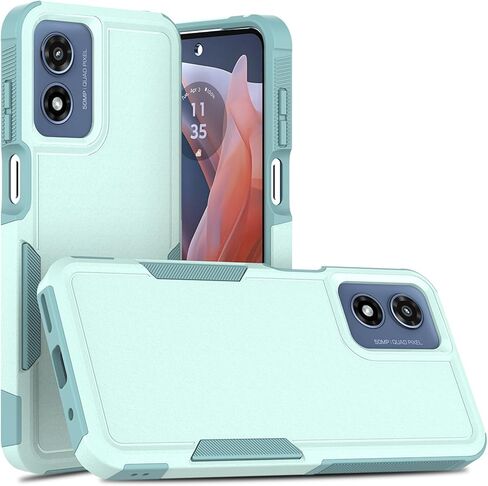 for Moto G Play 2024 Case: Dual Layer Protective Heavy Duty Cell Phone Cover Shockproof Rugged with HD Screen Protector - Military Protection Bumper Tough - Motorola Moto G Play 4G 2024, Black in Saudi Arabia
