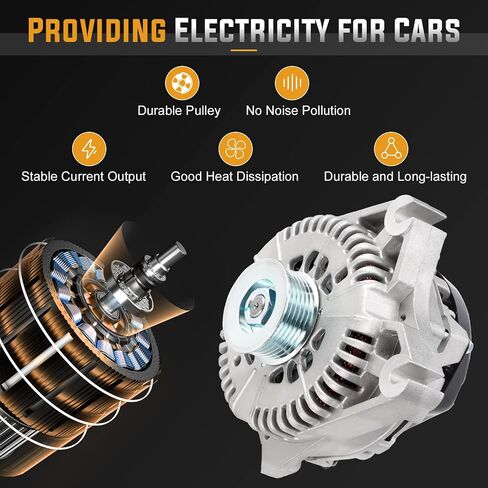 Alternator Replacement Compatible with 1995-2000 Ford Crown Victoria 4.6 4.6L, 1996-2002 Ford Mustang 4.6 4.6L, 1996-1998 Lincoln Mark Series 4.6 4.6L Replace AFD0048, 112943, F6LU-10300-CA, 400-14029 in Saudi Arabia