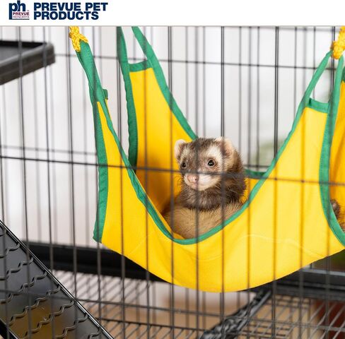 Prevue Pet Products Feisty Ferret Home with Stand, Black Hammertone with Hammock and Suede Ferret Tunnel 485 in Kuwait