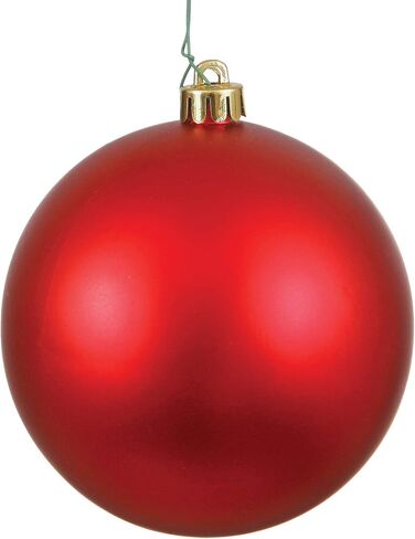 Vickerman 2.75" Christmas Ornament Ball, Red Matte Finish, Shatterproof Plastic, UV Resistant, Holiday Christmas Tree Decoration, 12 Pack - Ready to Hang in Saudi Arabia