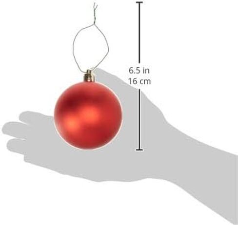 Vickerman 2.75" Christmas Ornament Ball, Red Matte Finish, Shatterproof Plastic, UV Resistant, Holiday Christmas Tree Decoration, 12 Pack - Ready to Hang in Saudi Arabia