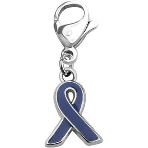 CHOORO Navy Blue Awareness Ribbon Zipper Pull Gift for Colon Cancer