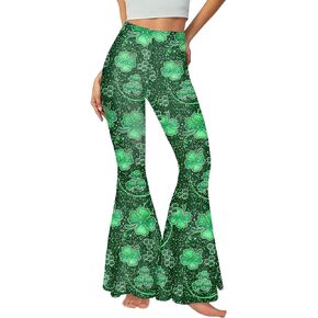 Flare Leggings Yoga Pants Women High Waisted Palazzo Pants Floral Print Skinny Bell Bottom Leggings