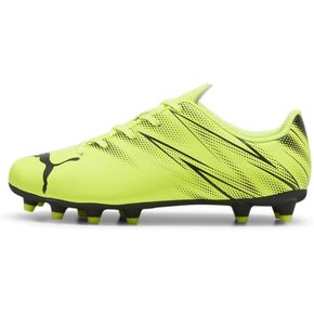 PUMA Attacanto Firm Artificial Ground Sneaker, Electric Lime Black, 12.5 US Unisex Big Kid