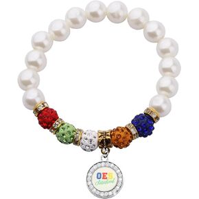 POTIY OES Symbol Jewelry Order of The Eastern Star Necklace OES Sorority Earrings Gift for Women Girls