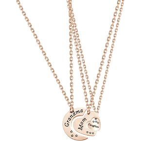 BNQL Generations Necklace Set Grandmother Mother Daughter Necklace Gift for Mom Granny