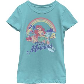 Disney Princess Actual Mermaid Girl's Solid Crew Tee