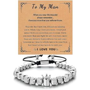 LIU JUN To My Man Straighten Your Crown Bracelet For Men, To My Love Boyfriend Husband Stainless Steel Birthday Christmas Gifts From Wife Girlfriend Wristband Teen Boys Jewelry in Saudi Arabia