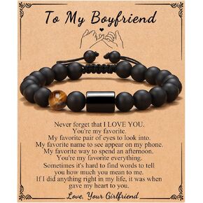 UNGENT THEM Natural Stone Bracelet for Boyfriend Husband Dad Brother Uncle Son Christmas Valentine's Day Birthday Gifts